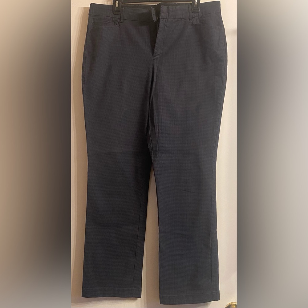 Gloria Vanderbilt gray-blue Unlimited Pants 14 Gray Stretch Cotton Straight Leg.
